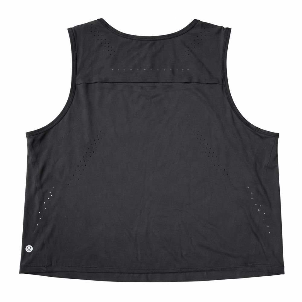 Lululemon Black Perforated Athletic Tank Top Dri-Fit Workout Size M - Picture 2 of 7